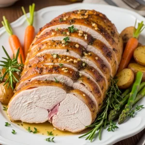 Succulent Roasted Turkey Breast with Garlic Herb Butter Bliss