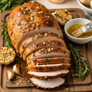 Succulent Roasted Turkey Breast with Garlic Herb Butter Bliss