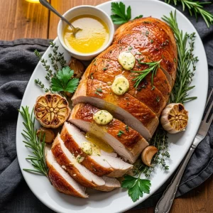 Succulent Roasted Turkey Breast with Garlic Herb Butter Bliss