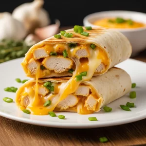 Savoring the Irresistible Cheesy Garlic Chicken Wraps