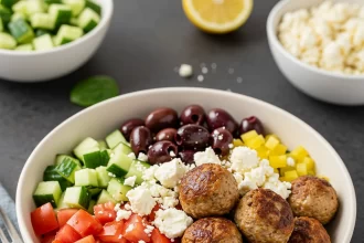 Mediterranean Bowl with Turkey Meatballs: Fresh, Flavorful Fusion