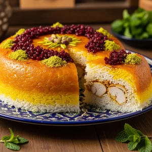 Persia's Tahchin: Golden Layered Rice Delight