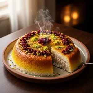 Persia's Tahchin: Golden Layered Rice Delight