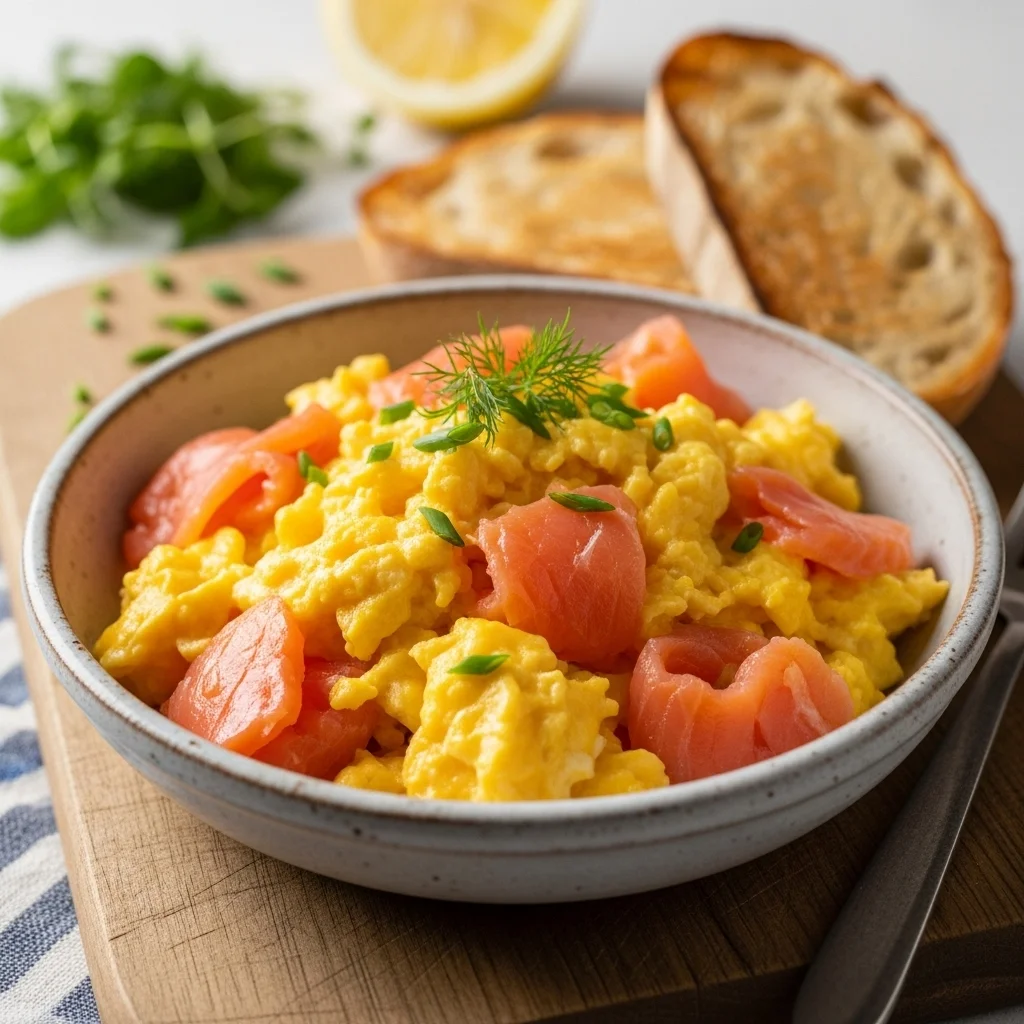 The Art of Scrambled Eggs with Smoked Salmon