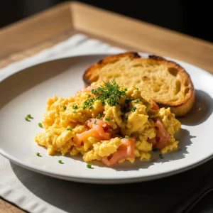 The Art of Scrambled Eggs with Smoked Salmon