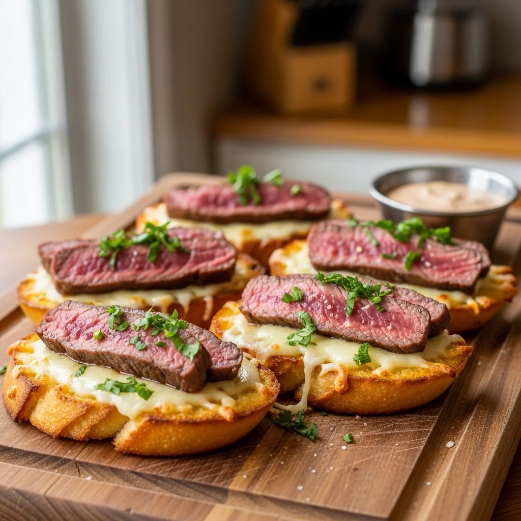 The Ultimate Steak & Cheese Garlic Toast Delight