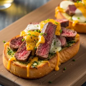 The Ultimate Steak & Cheese Garlic Toast Delight