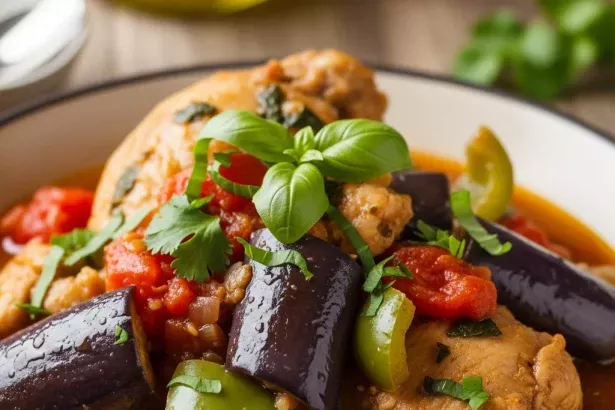 A Hearty Chicken and Eggplant Stew Delight