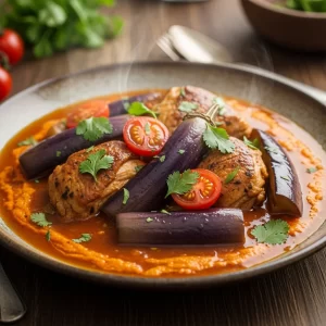 A Hearty Chicken and Eggplant Stew Delight
