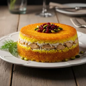 Persia's Tahchin: Golden Layered Rice Delight