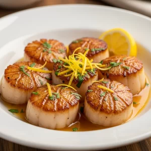 Zesty Lemon Butter Scallops: A Seafood Delight Recipe