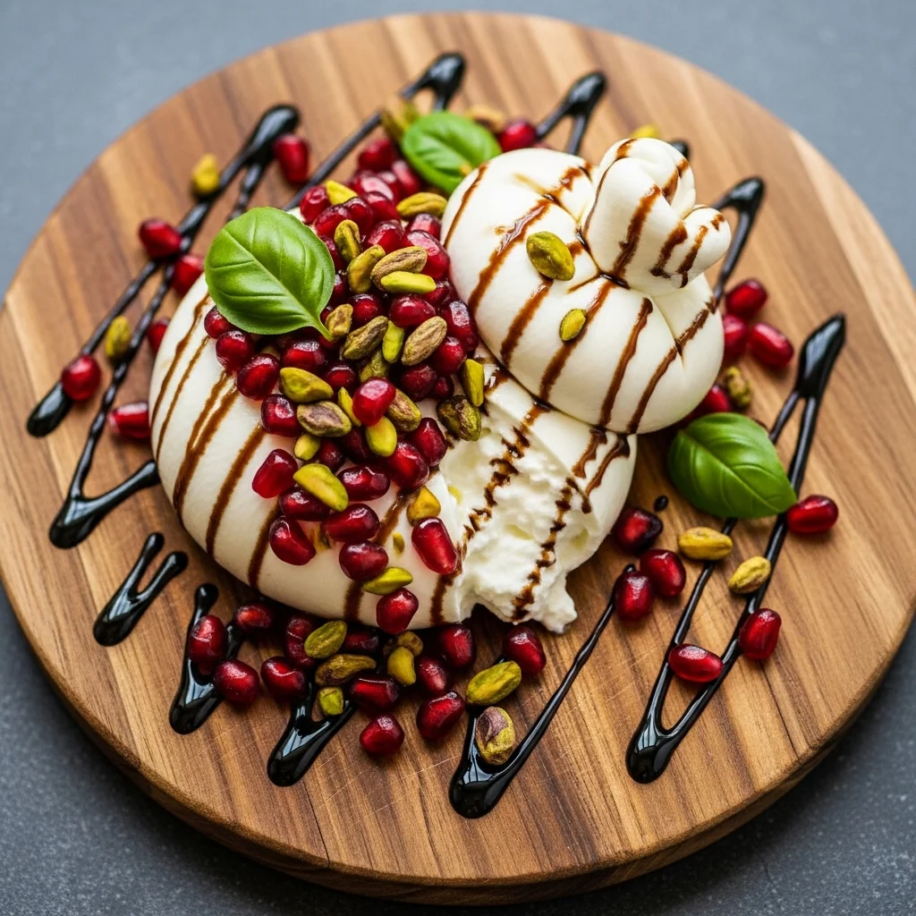 Pomegranate, Pistachio & Balsamic Burrata Bliss