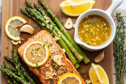 Lemon Garlic Butter Baked Salmon & Asparagus in Foil Bliss