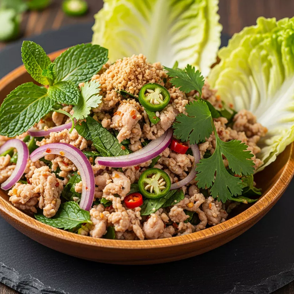 Larb Gai Unveiled: Thailand's Zesty Chicken Salad Delight