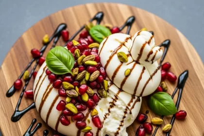 Pomegranate, Pistachio & Balsamic Burrata Bliss