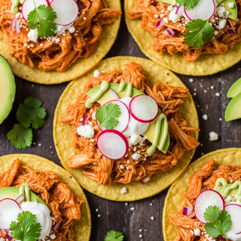 Zesty Chicken Tinga Tostadas: A Flavorful Fiesta Bite