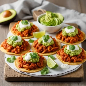 Zesty Chicken Tinga Tostadas: A Flavorful Fiesta Bite