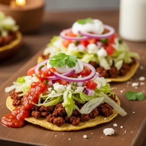 Savor the Crispy Delight of Classic Beef Tostadas