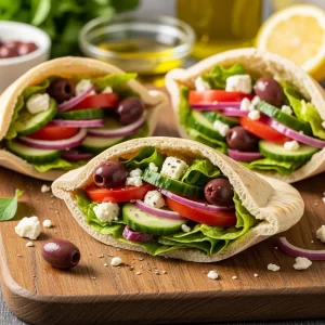 Fresh & Flavorful: Easy Greek Salad Pita Pockets Recipe