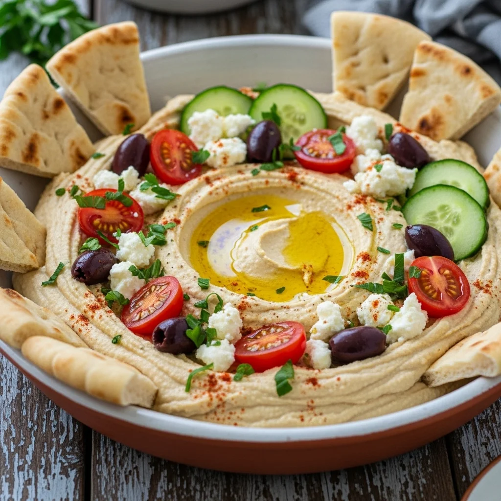 Greek Style Loaded Hummus: A Flavor-Packed Mediterranean Treat