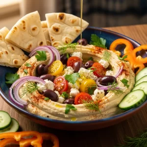 Greek Style Loaded Hummus: A Flavor-Packed Mediterranean Treat