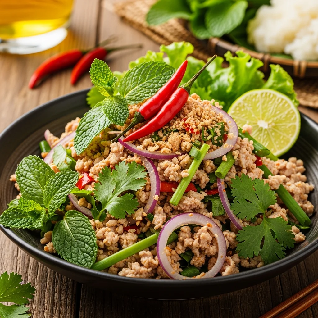 Larb Gai Unveiled: Thailand's Zesty Minced Chicken Salad