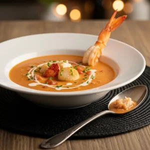 Decadent Seafood Bisque: Crab, Shrimp & Lobster Delight