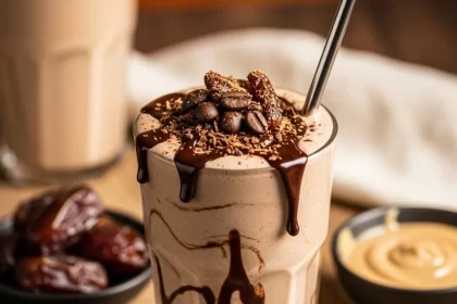 Energize Your Day: Tahini Chocolate Coffee Date Shake Recipe