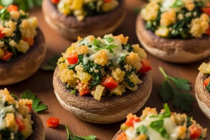 Flavorful Vegetarian Stuffed Mushrooms: A Savory Delight