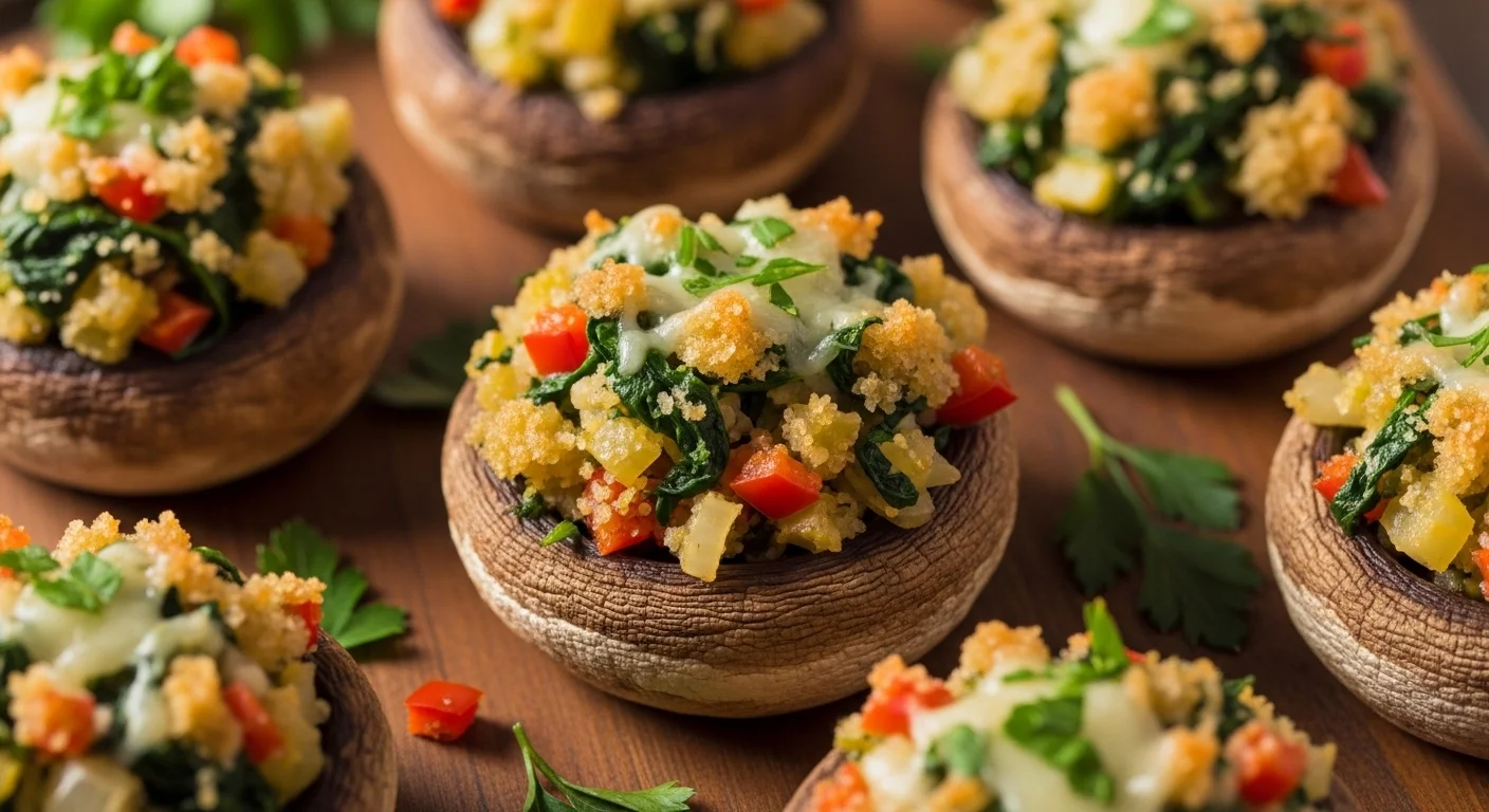 Flavorful Vegetarian Stuffed Mushrooms: A Savory Delight