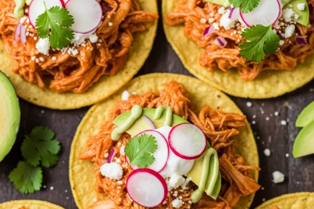 Zesty Chicken Tinga Tostadas: A Flavorful Fiesta Bite