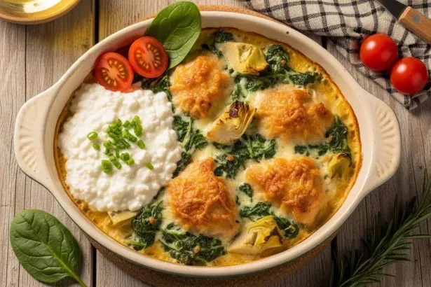Wholesome Spinach Artichoke Chicken with Cottage Cheese Delight
