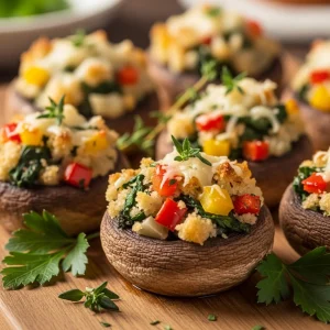 Flavorful Vegetarian Stuffed Mushrooms: A Savory Delight