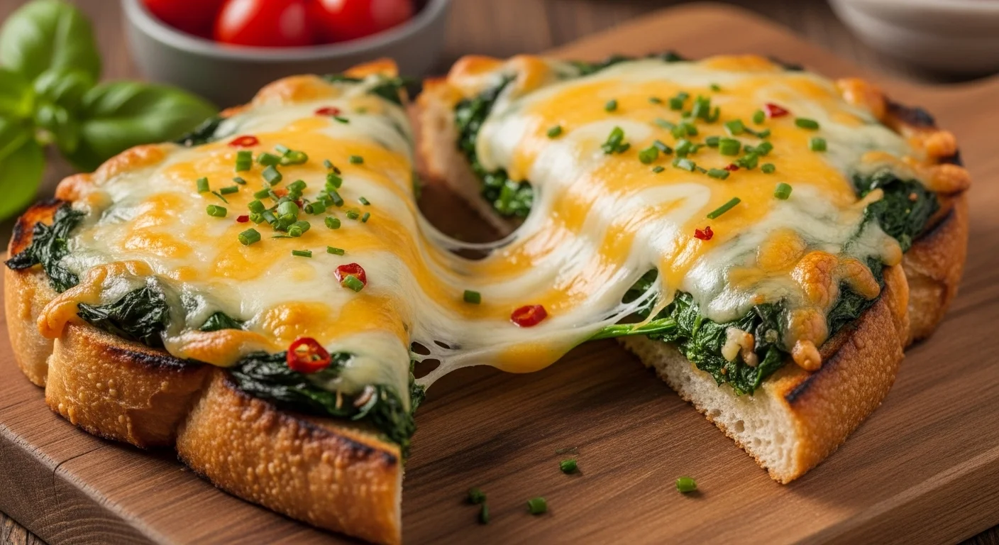 Melted Greens Delight: The Ultimate Cheesy Spinach Toast
