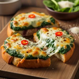Melted Greens Delight: The Ultimate Cheesy Spinach Toast