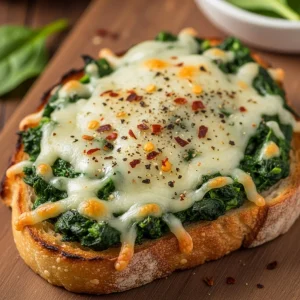 Melted Greens Delight: The Ultimate Cheesy Spinach Toast