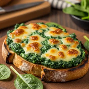 Melted Greens Delight: The Ultimate Cheesy Spinach Toast