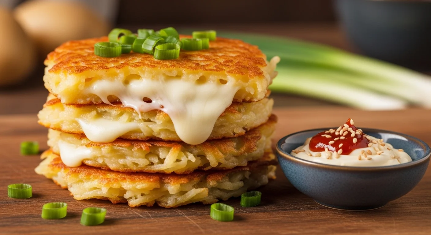 Melting Magic: Discover Korean Cheese Potato Pancakes Delight