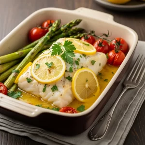 Zesty Lemon Butter Baked Cod: A Flavorful Seafood Delight