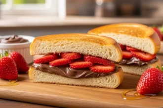 Sweet Harmony: The Irresistible Nutella & Strawberry Sandwich