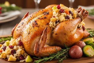 Savory Cornish Hens with Festive Apple-Cranberry Rice Stuffing